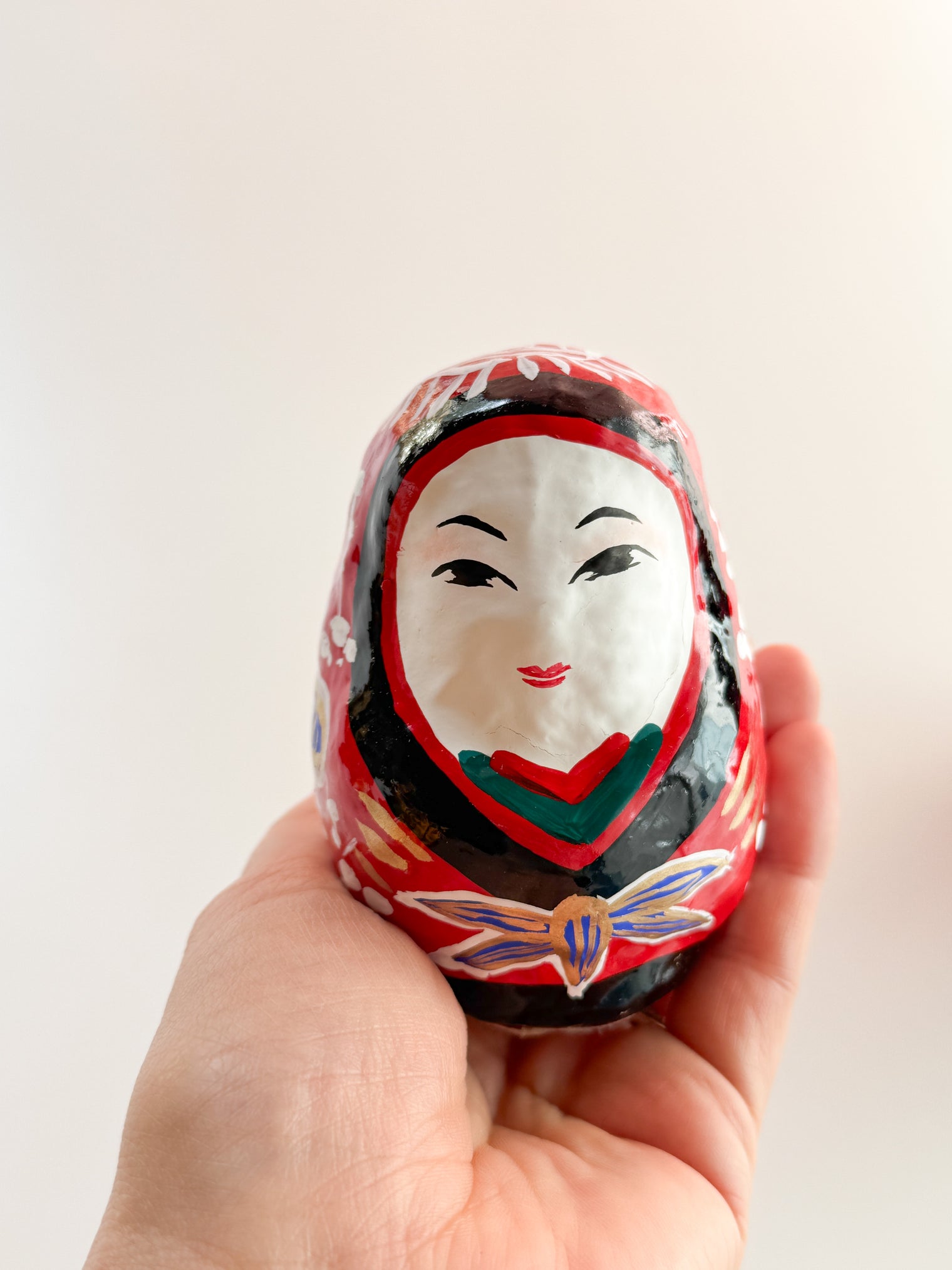 Paper Mache Doll - Girl Daruma