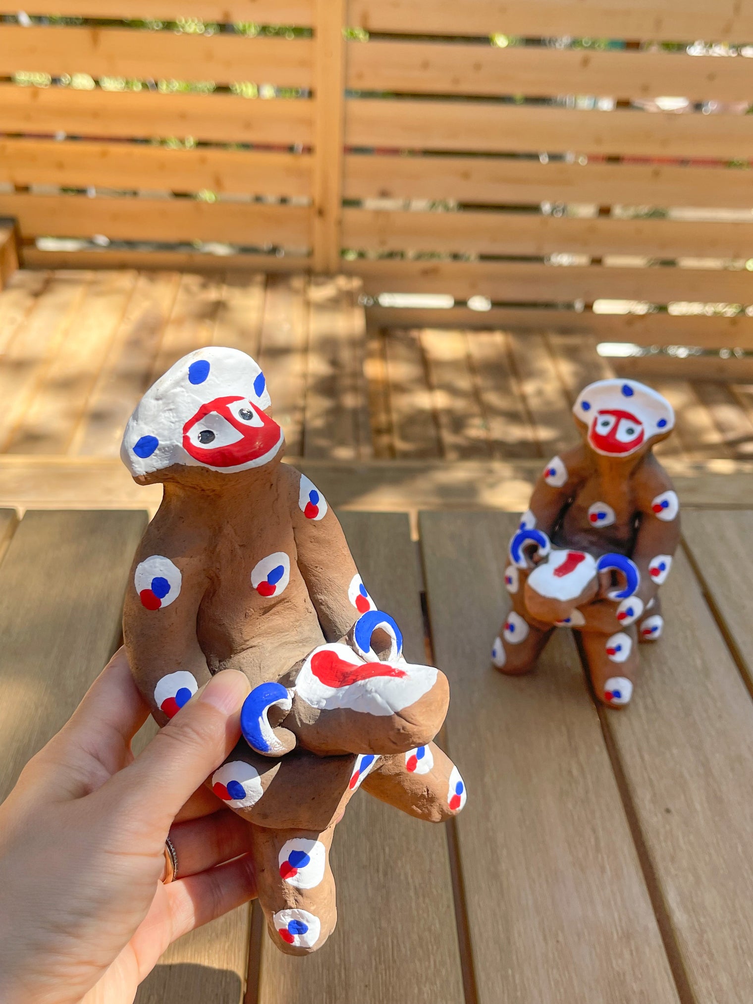 Clay doll - "Umanori Saru" A horseback riding monkey