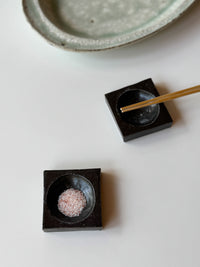 Yamanokuchi Kiln - Tiny Square Garnish Holder, Black