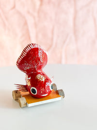 Paper Mache Doll - Ranchu Goldfish on a cart!