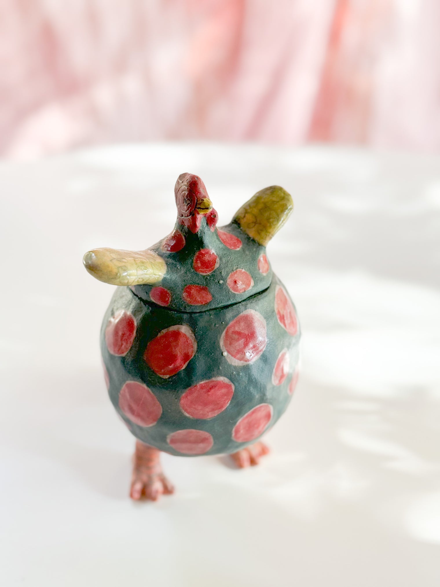 Miki Oka Ceramic -  Rooster Jar