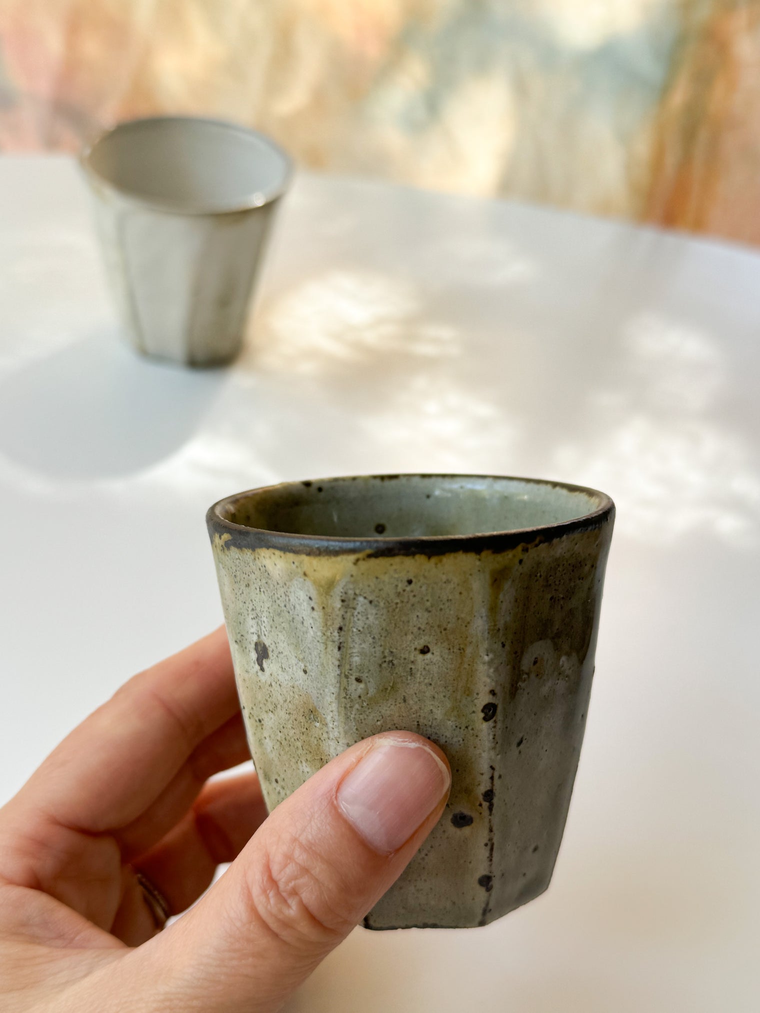 Yamanokuchi Kiln - Small cup "Chamfer", Haiyu (Grey)