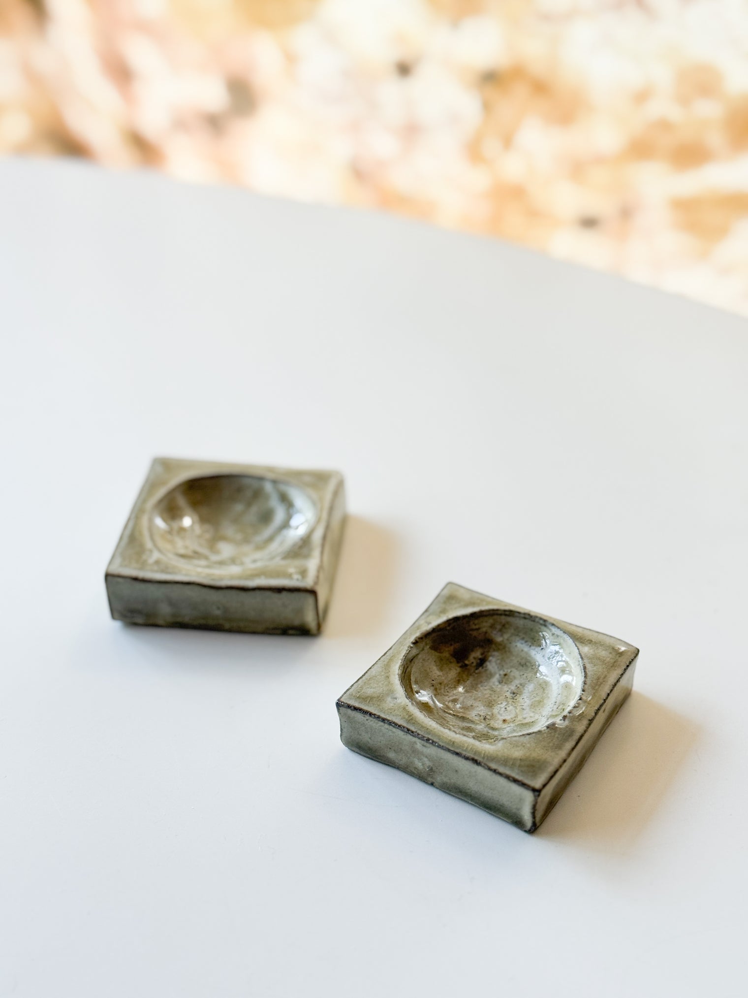 Yamanokuchi Kiln - Tiny Square Garnish Holder, Light