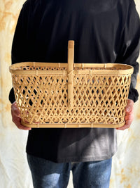 Bamboo Basket by Youn Minyoung - "Sukkiri Kaban", Oval