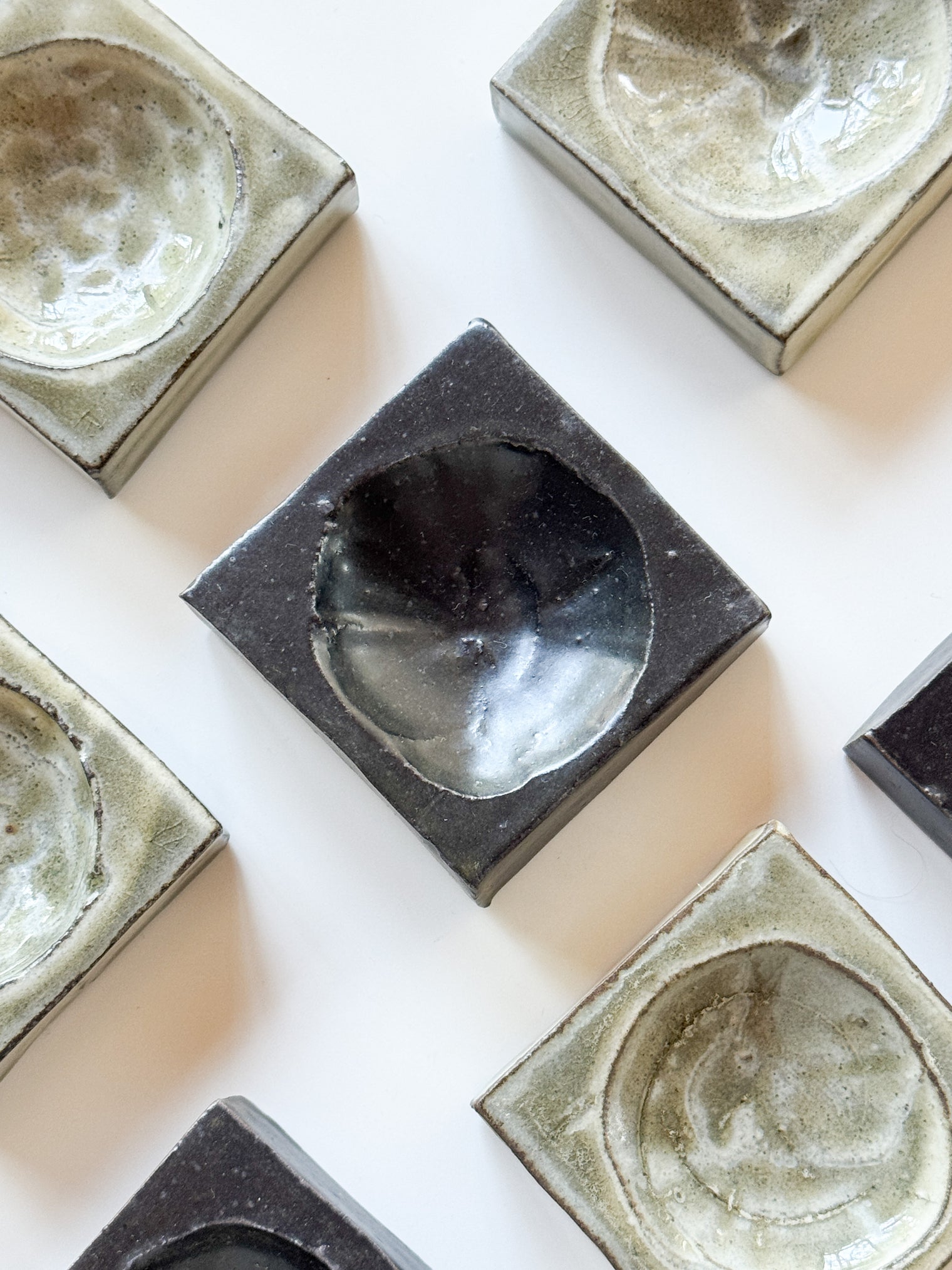 Yamanokuchi Kiln - Tiny Square Garnish Holder, Light