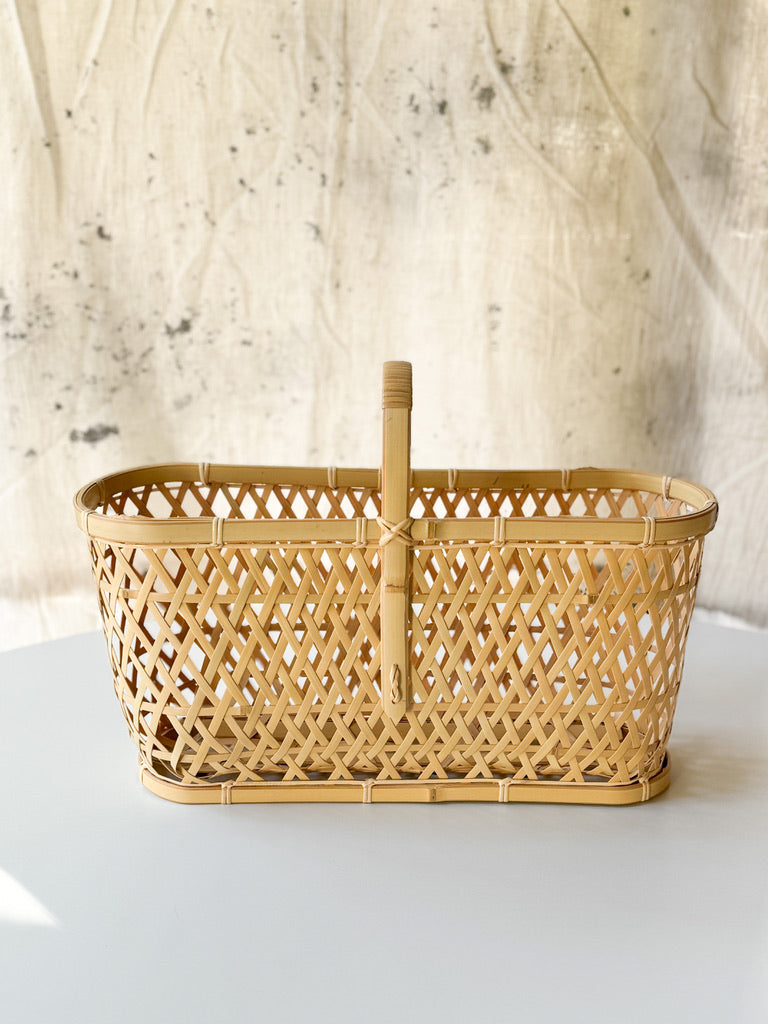 Bamboo Basket by Youn Minyoung - "Sukkiri Kaban", Oval