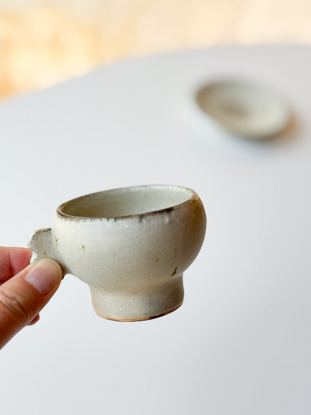 Issaki kiln - Yunomi tea cup and saucer set, Fireworks