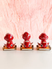 Paper Mache Doll - Ranchu Goldfish on a cart!