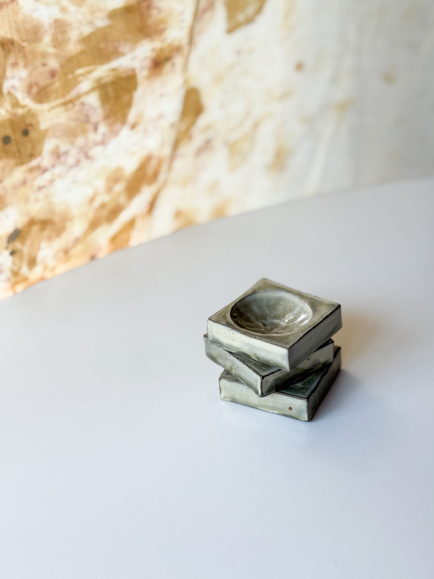 Yamanokuchi Kiln - Tiny Square Garnish Holder, Light
