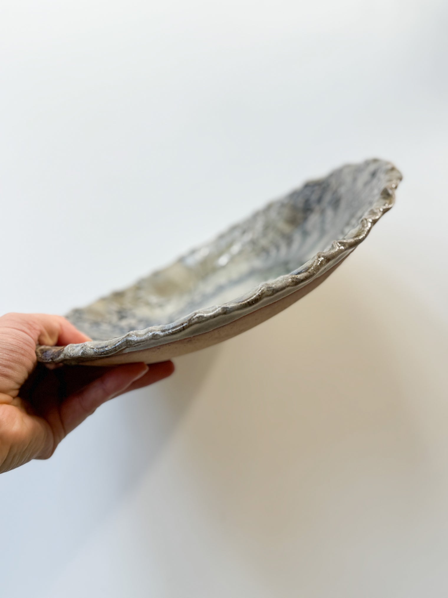 Mizuho Kiln - Floral Oval Shallow Bowl