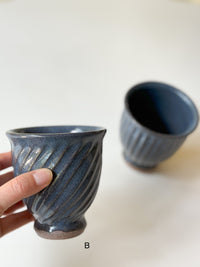 Mizuho Kiln - Blue Shinogi Cup, Tall