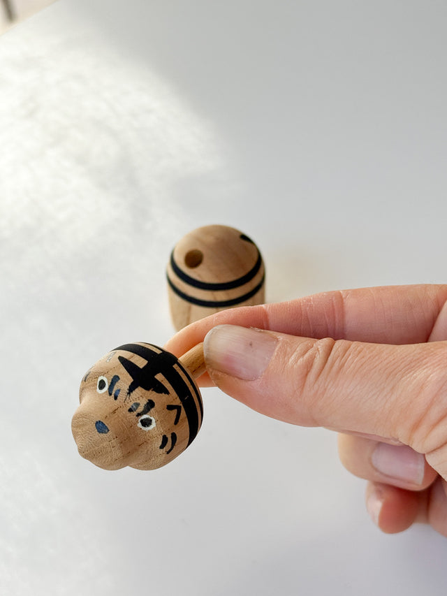 Wooden Top Toy - Tiger