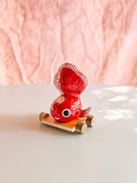 Paper Mache Doll - Ranchu Goldfish on a cart!