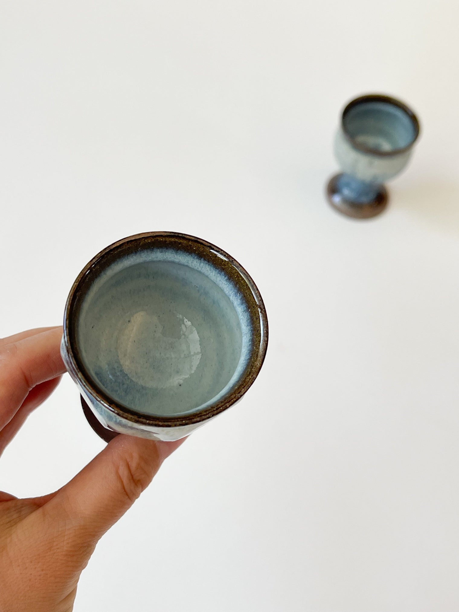 Nakadera kiln - Mini Goblet, blue