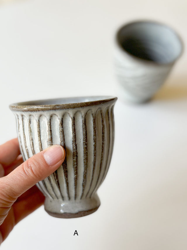 Mizuho Kiln - White Shinogi Cup, Tall