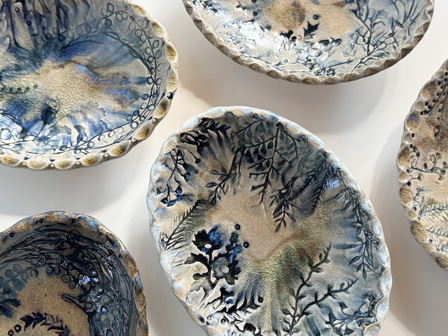 Mizuho Kiln - Floral Oval Shallow Bowl
