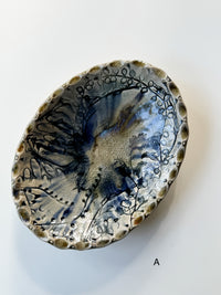 Mizuho Kiln - Floral Oval Shallow Bowl
