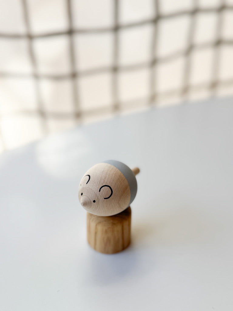 Wooden Top Toy - Mouse