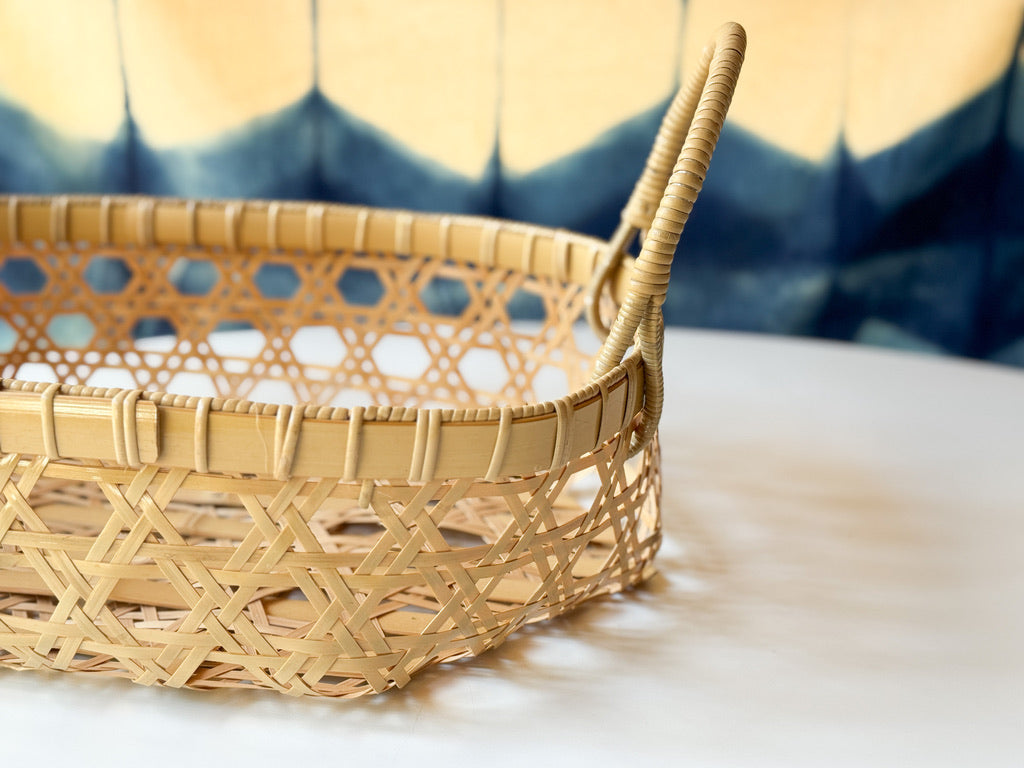 Yasuo Fukusaki - Shallow bamboo basket, two handle