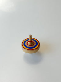 Wooden Top Toy - Classic Mini, Yellow x Blue