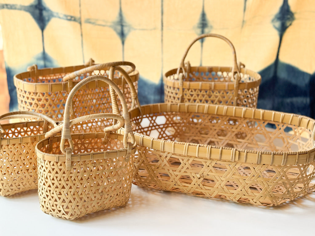 Yasuo Fukusaki - Shallow bamboo basket, two handle