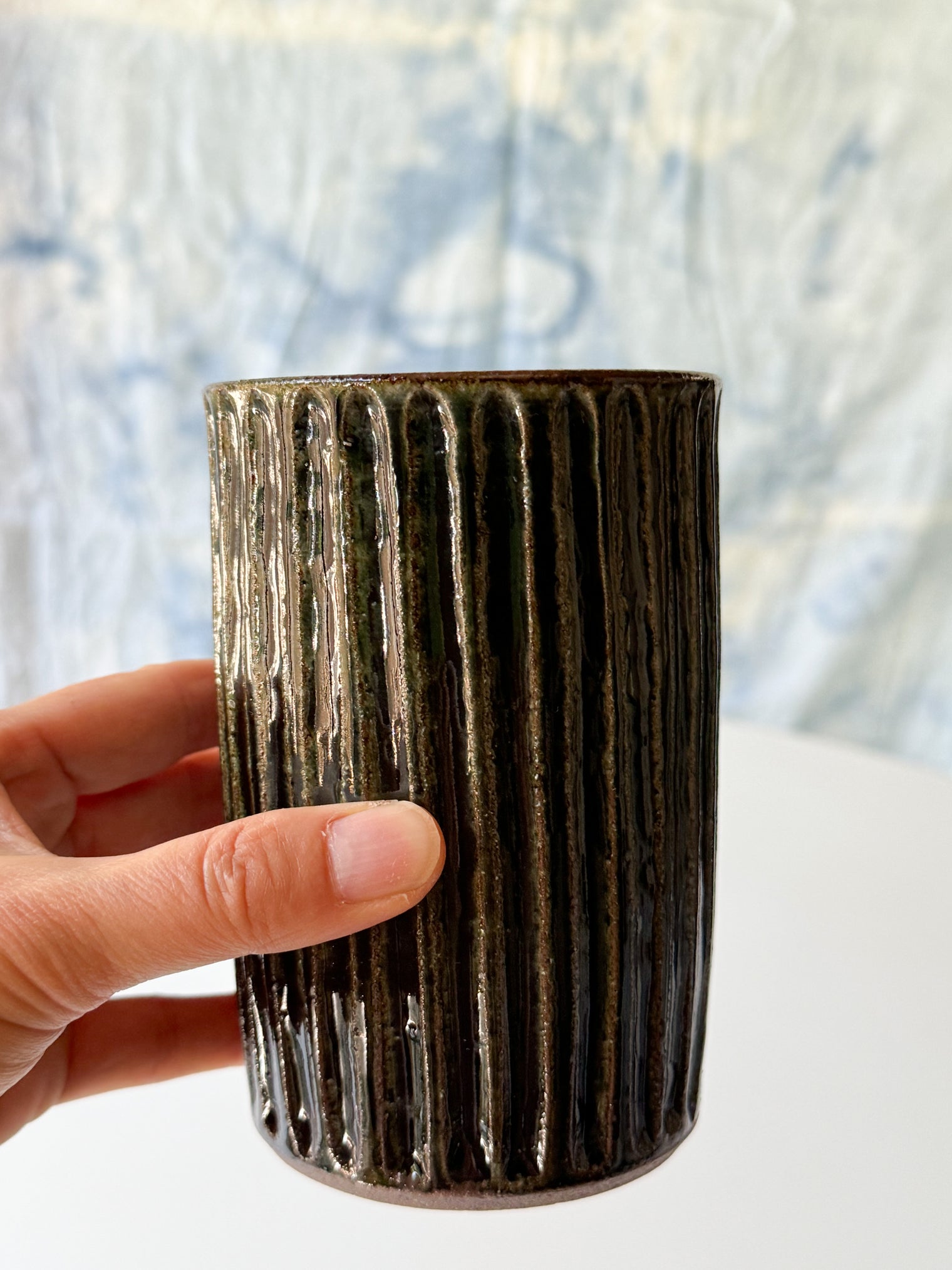 Kajiya Kiln - Utensil holder, "Hashitate" Dark