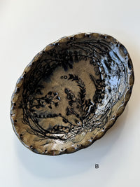 Mizuho Kiln - Floral Oval Shallow Bowl