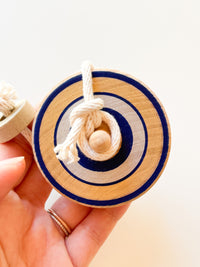 Wooden Top Toy - Classic, Blue x Gold