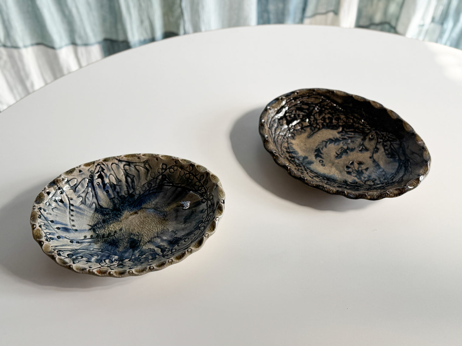 Mizuho Kiln - Floral Oval Shallow Bowl