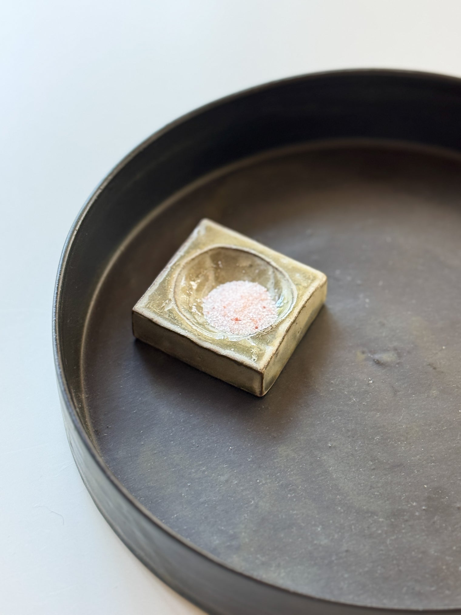 Yamanokuchi Kiln - Tiny Square Garnish Holder, Light
