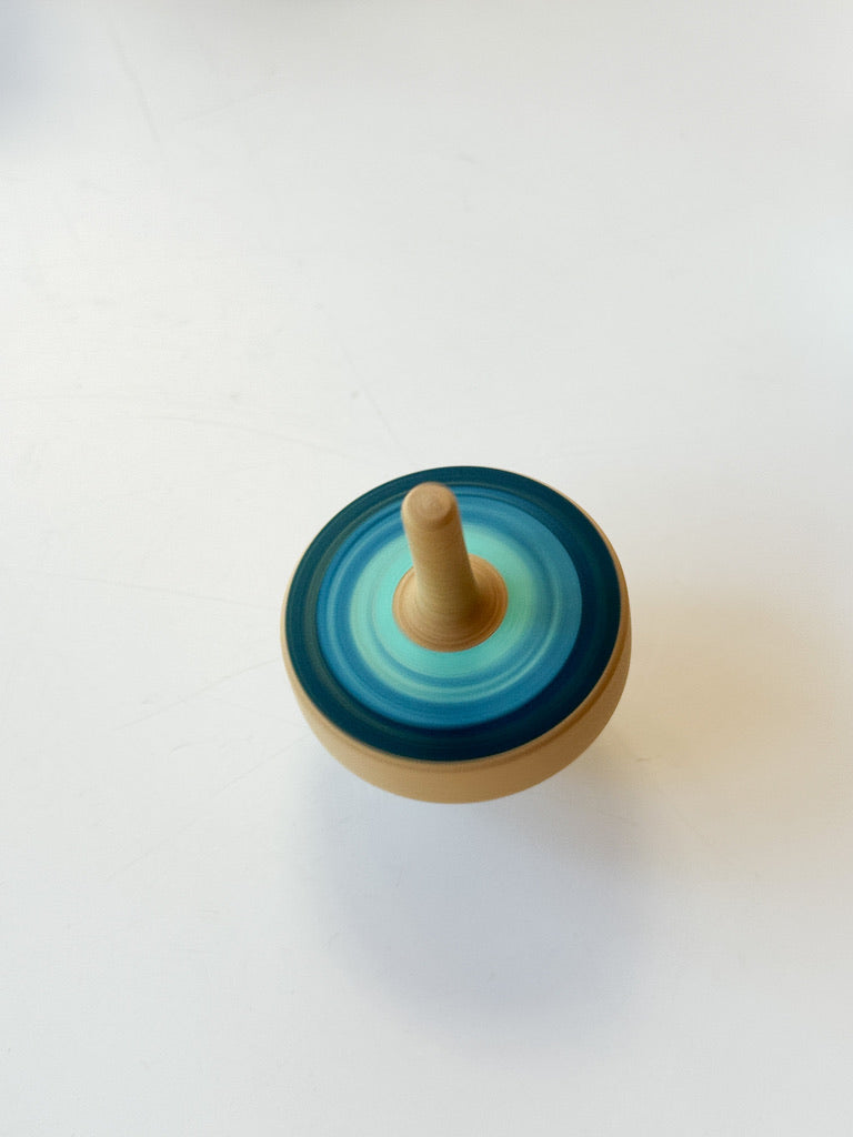 Wooden Top Toy - Classic Mini, Blue x Blue