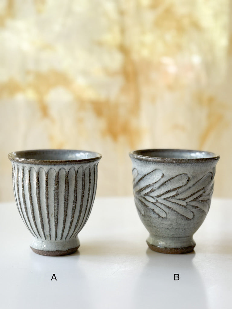 Mizuho Kiln - White Shinogi Cup, Tall