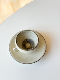 Issaki kiln - Yunomi tea cup and saucer set, Fireworks