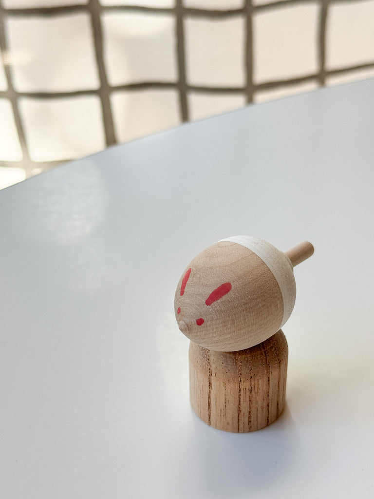 Wooden Top Toy - Bunny