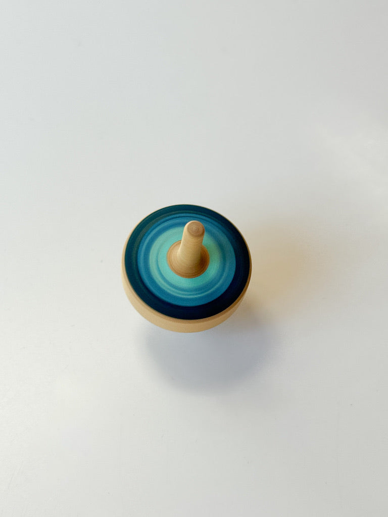 Wooden Top Toy - Classic Mini, Blue x Blue