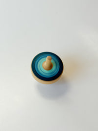 Wooden Top Toy - Classic Mini, Blue x Blue
