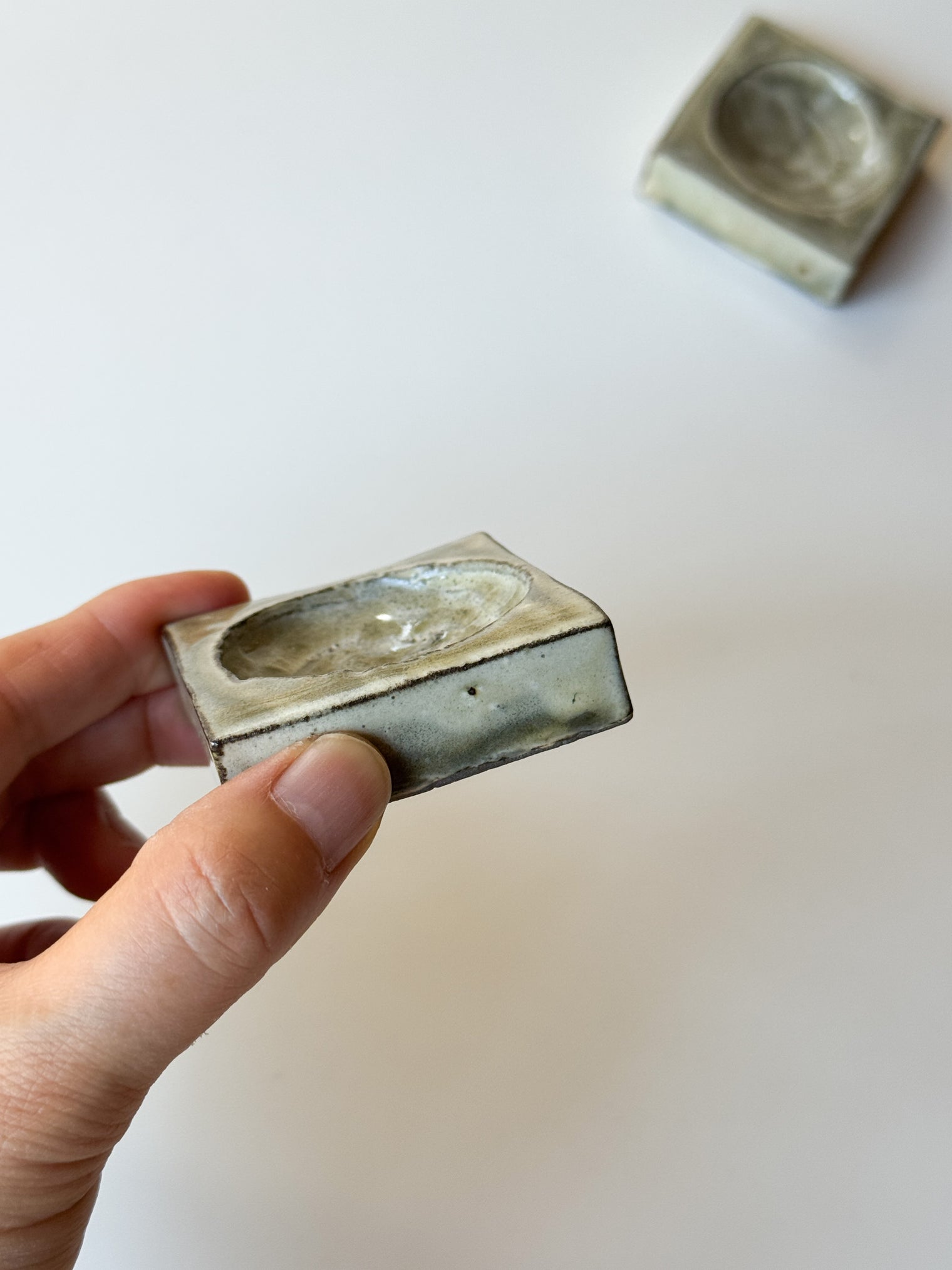 Yamanokuchi Kiln - Tiny Square Garnish Holder, Light