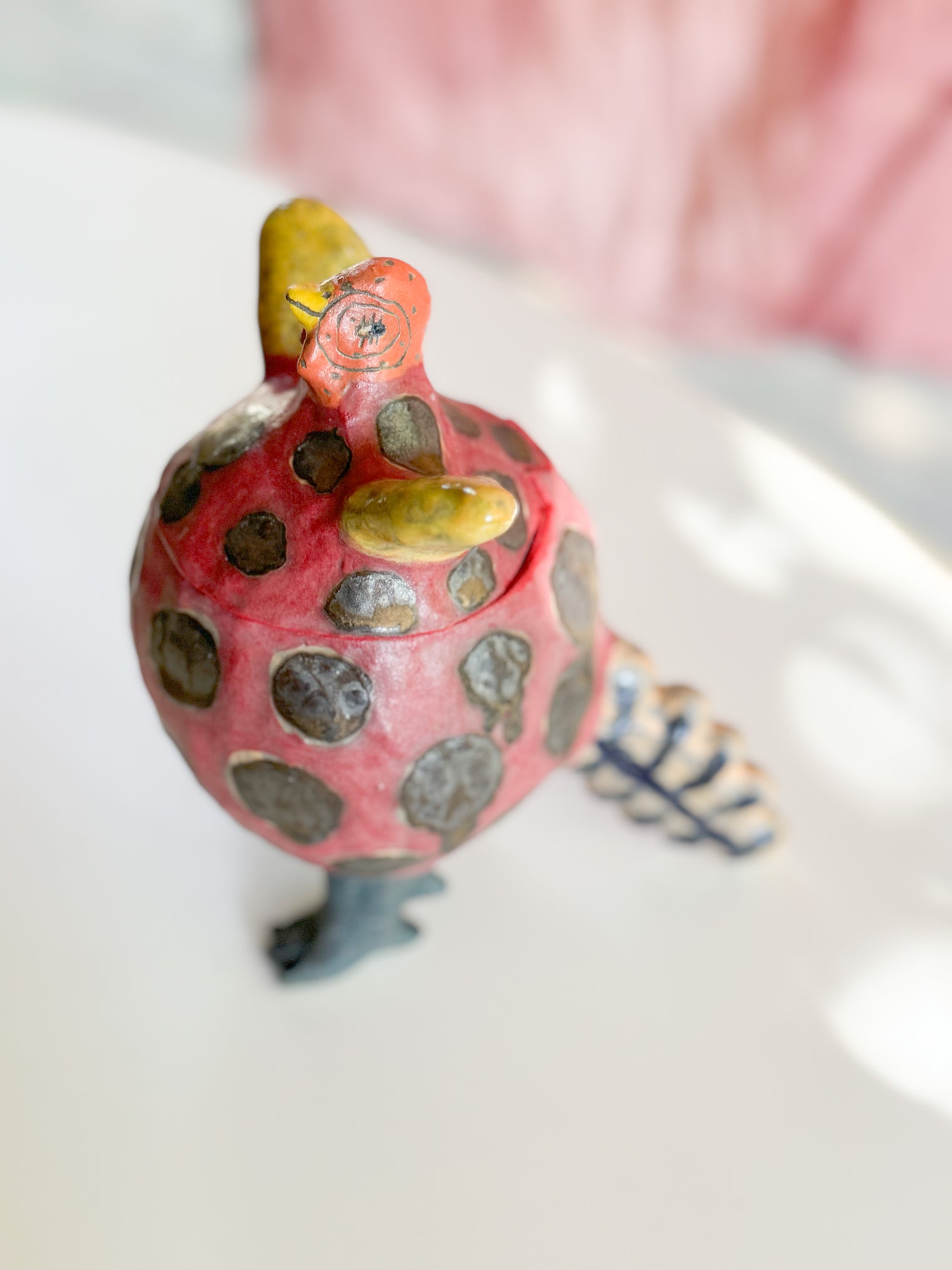 Miki Oka Ceramic -  Rooster Jar