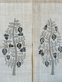 Yotsume Dye House -  Noren Curtain "Pomegranate Tree"