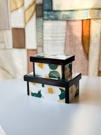Sumioka Folk Toy Factory - "Hanatebako" Camellia Box, White