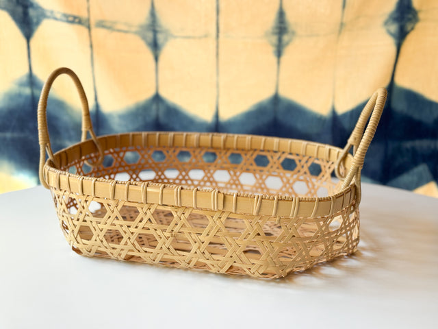 Yasuo Fukusaki - Shallow bamboo basket, two handle