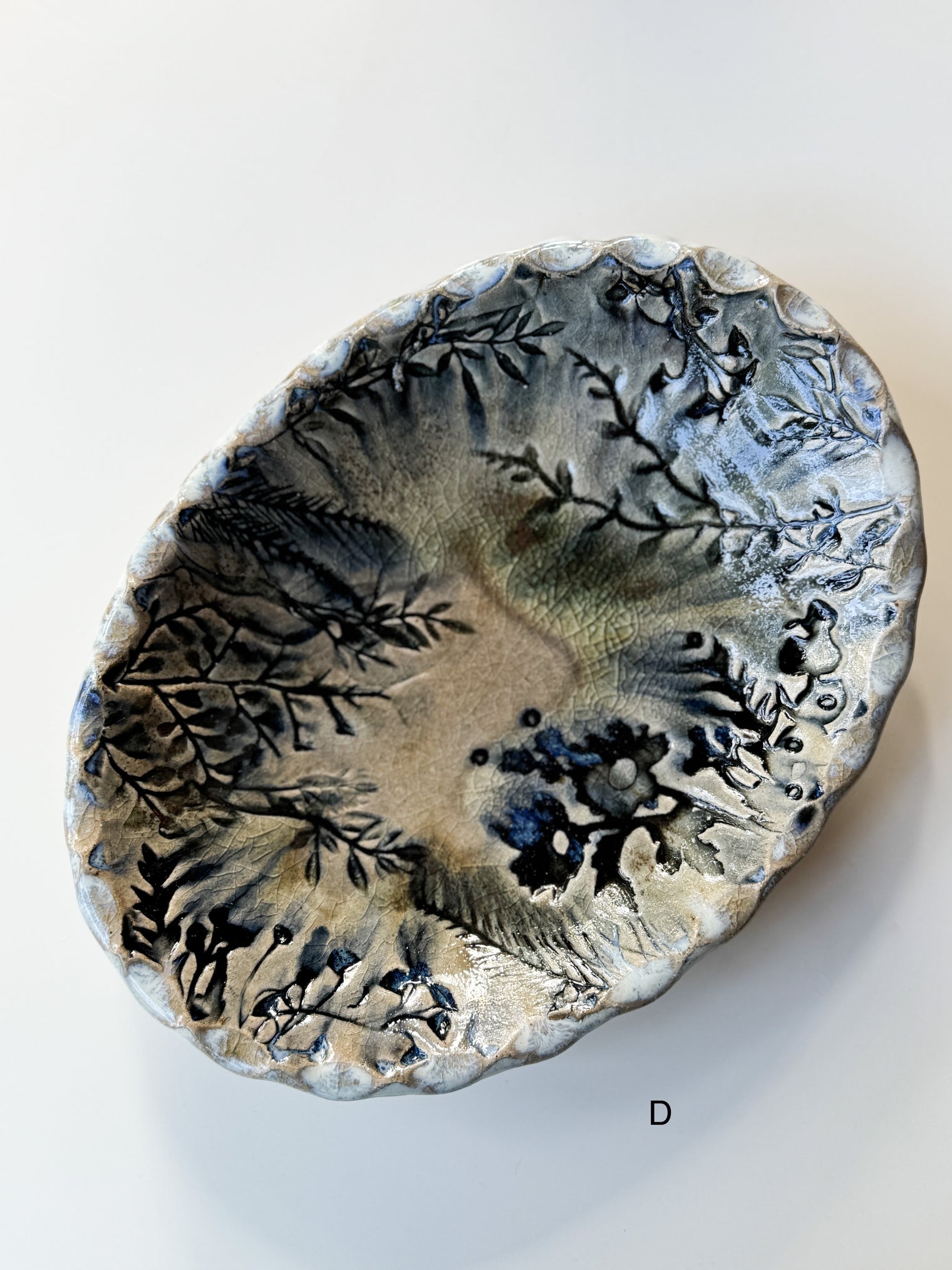 Mizuho Kiln - Floral Oval Shallow Bowl