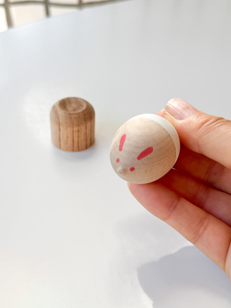 Wooden Top Toy - Bunny