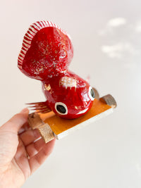 Paper Mache Doll - Ranchu Goldfish on a cart!
