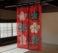 Yotsume Dye House -  Noren Curtain "Plum Blossoms" 2 panels