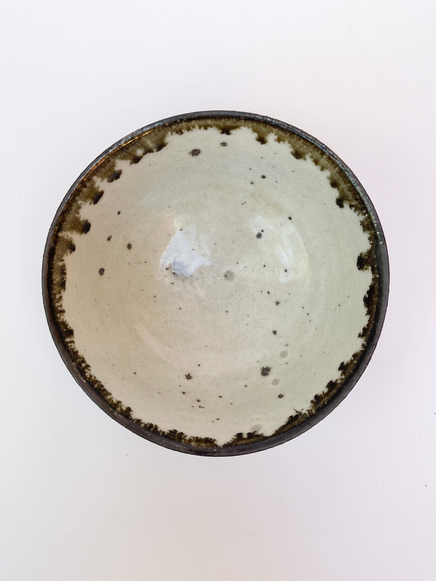 Moriyama Kiln - Soup Bowl, Brown and white