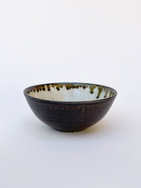 Moriyama Kiln - Soup Bowl, Brown and white