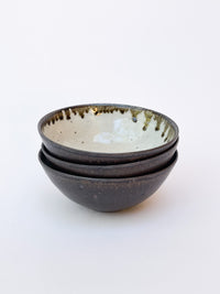 Moriyama Kiln - Soup Bowl, Brown and white